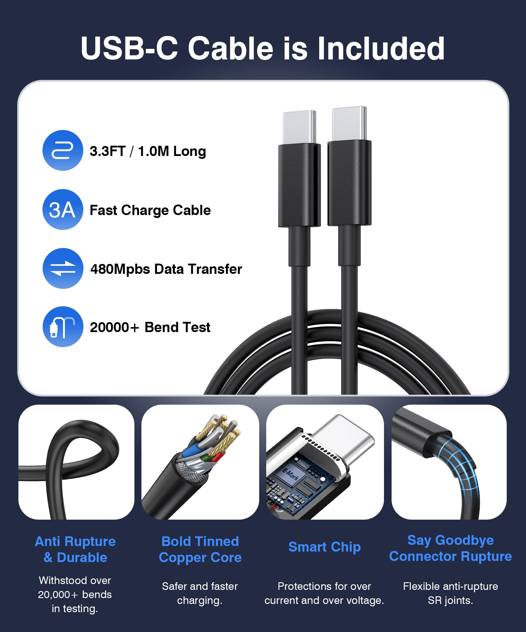 Chargeur de voiture USB-C, adaptateur allume-cigare à charge super rapide, multiport USB-C et USB-A PD/QC pour iPhone 17/16/15, iPad, MacBook, Samsung Galaxy, et autres appareils Android