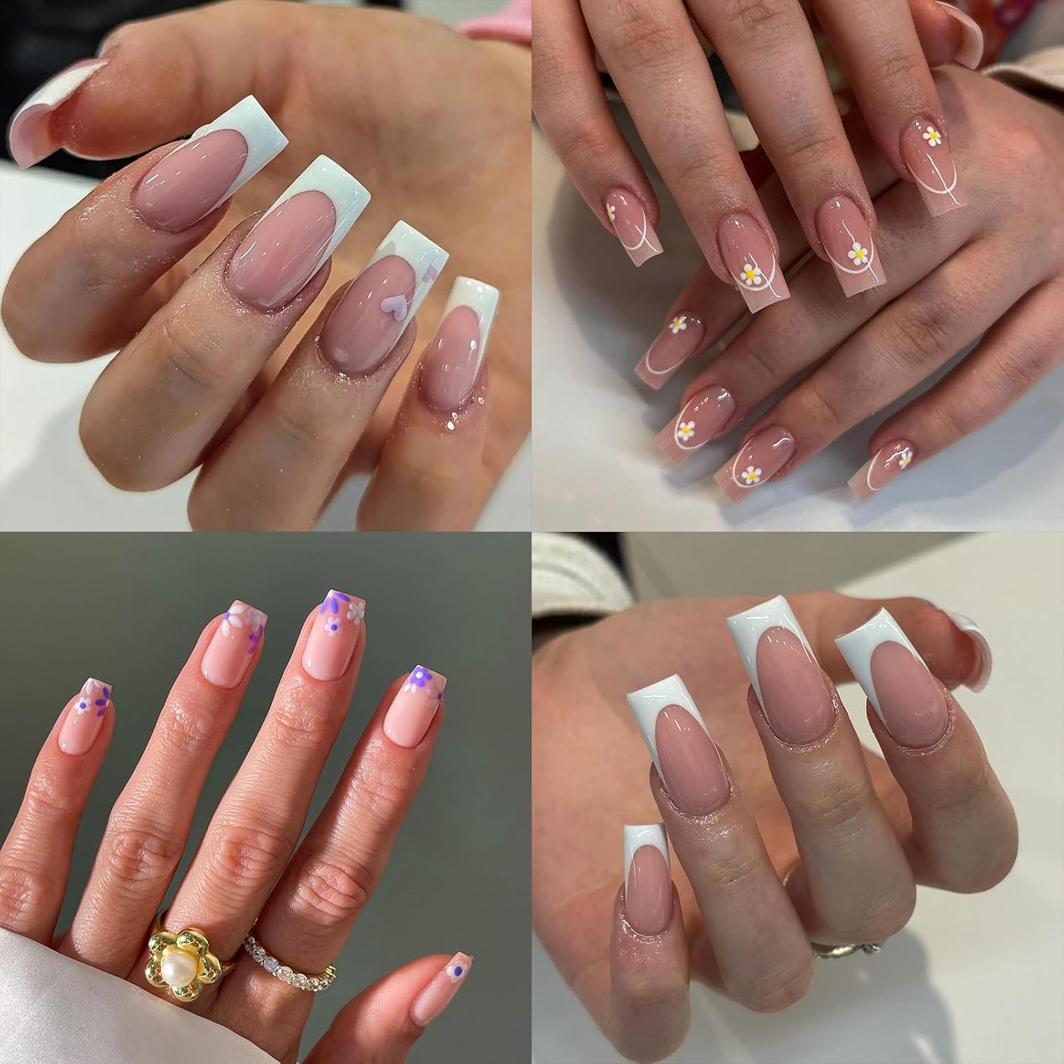 504pc Square Gel Nail Tips Medium Fake Nails for Press on Nails Clear Acrylic Nails Tips, 12 Size Full Cover Nail tips Square Soft Gel Nail Tip False Nails Extension Artificial Fingernail