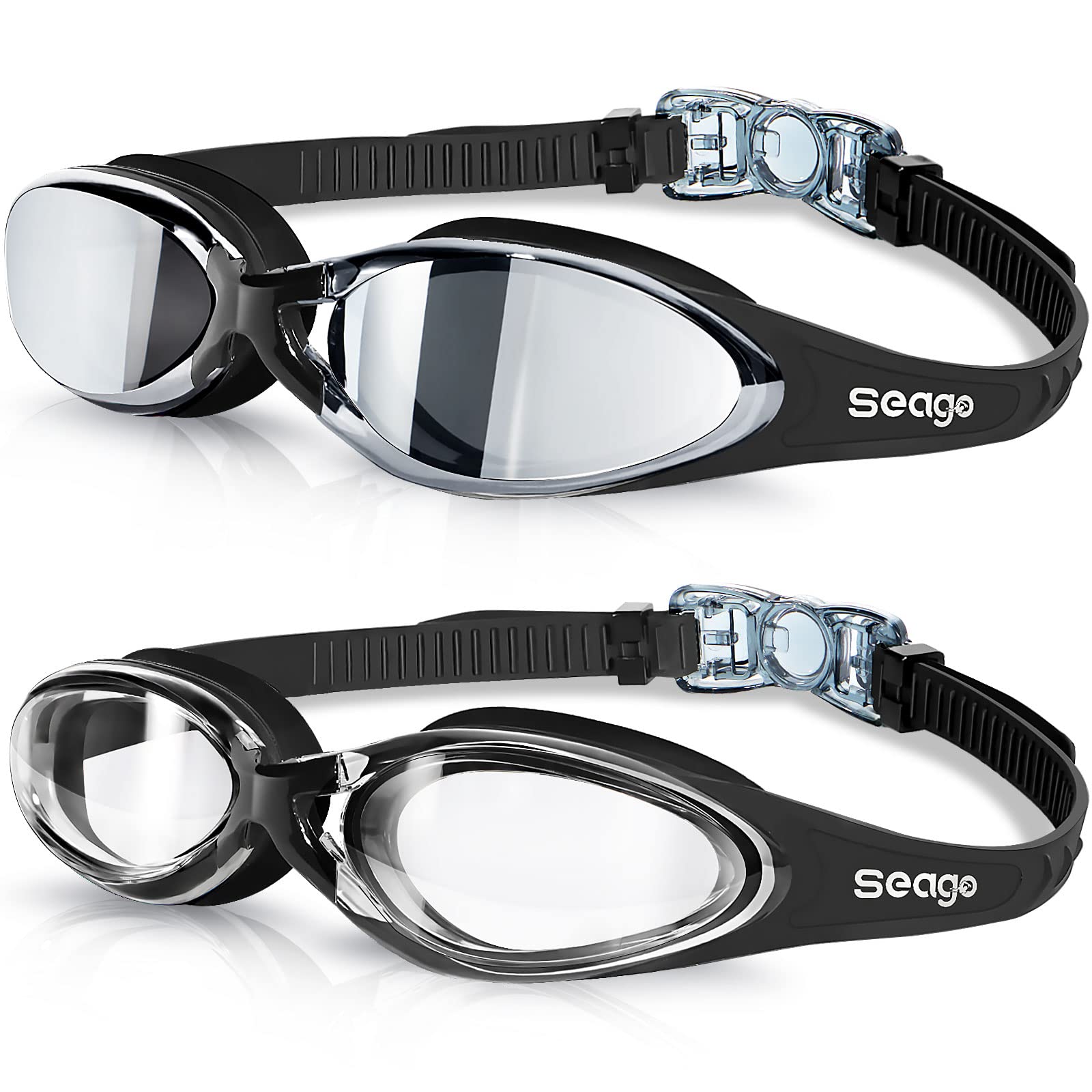 Seago2 pack Swim Goggles for Men Women Anti Fog No Leaking Adult Water Pool Goggles