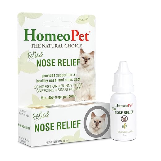 HomeoPet Feline Nose Relief, Safe and Natural Nasal and Sinus Supplement for Cats, 15 Milliliters
