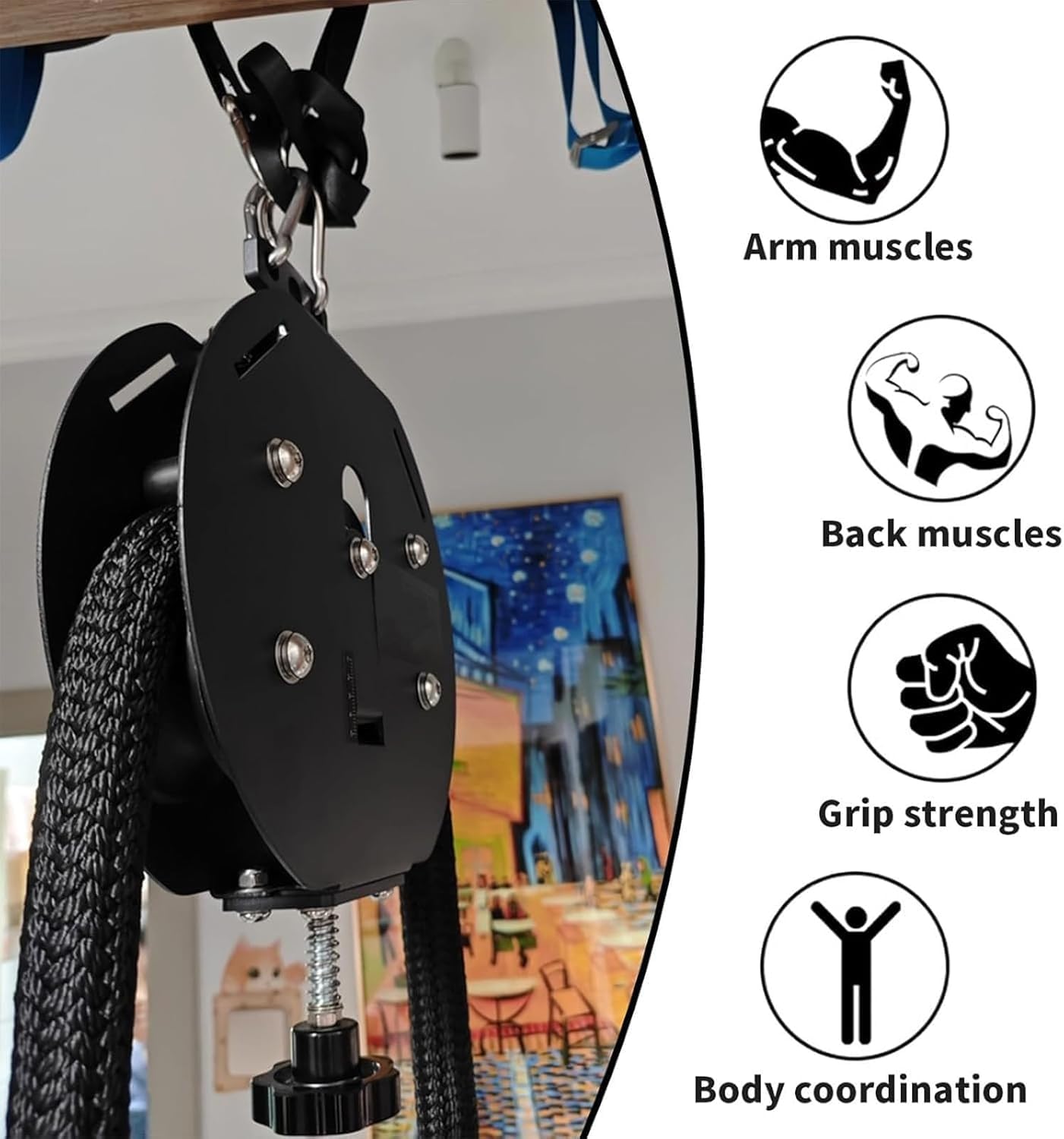 Endlosseiltrainer für Das Heim-Fitnessstudio,Seilzugmaschine für Rücken-,5-30 kg Einstellbarer Widerstand,Arm- und Rumpfmuskulatur