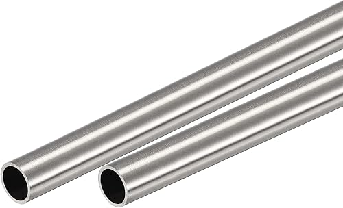 uxcell Tubo redondo de acero inoxidable 304 0.472 in OD 0.039 in espesor de pared 9.843 in longitud 2 piezas