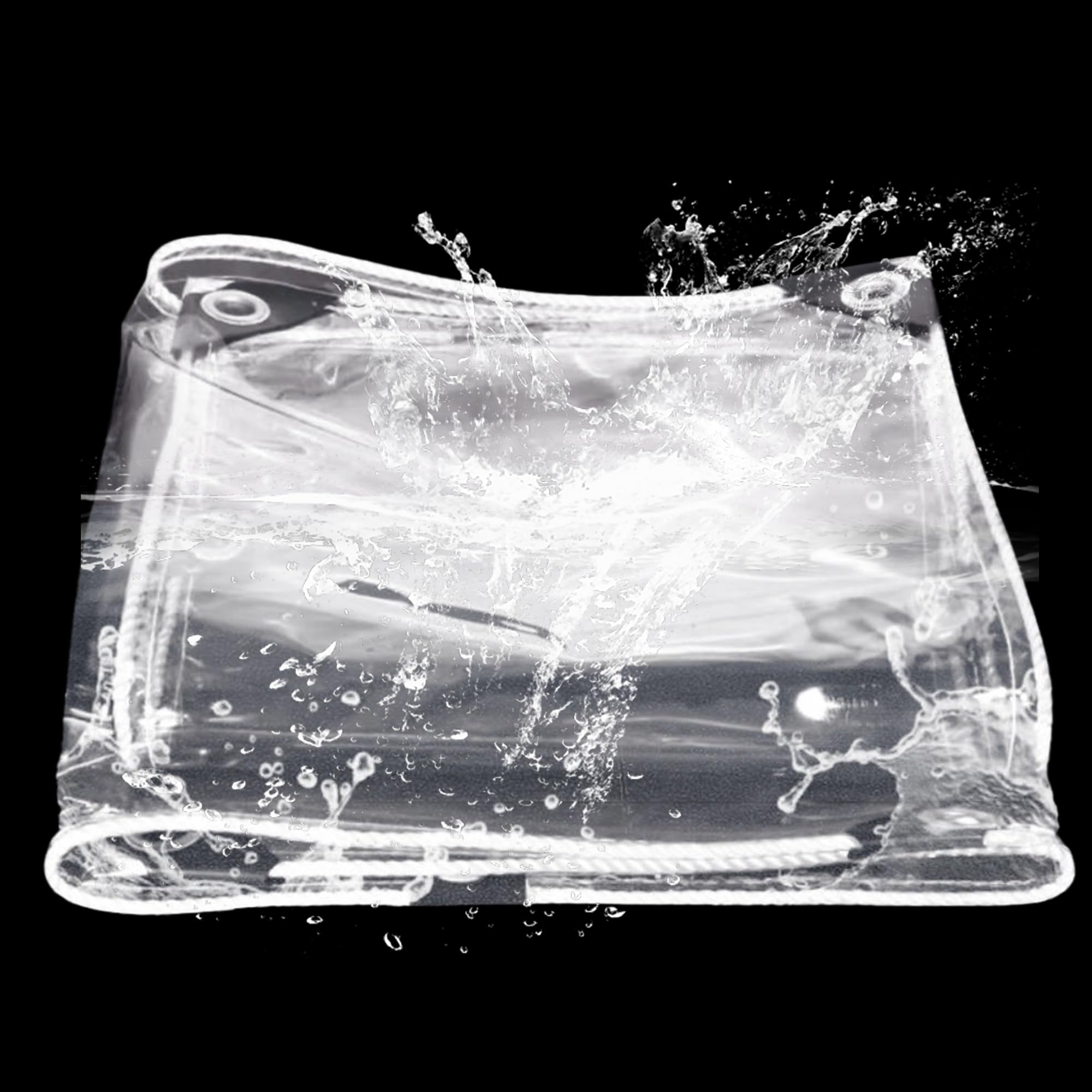 Lona impermeable transparente que evita el polvo y desgarros en muebles de exterior