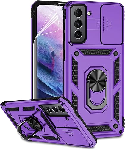 Funda para Samsung Galaxy S21 Plus con cubierta para lente de cámara, protector de pantalla HD, soporte de anillo magnético probado contra caídas de disponible en Yaxa Colombia