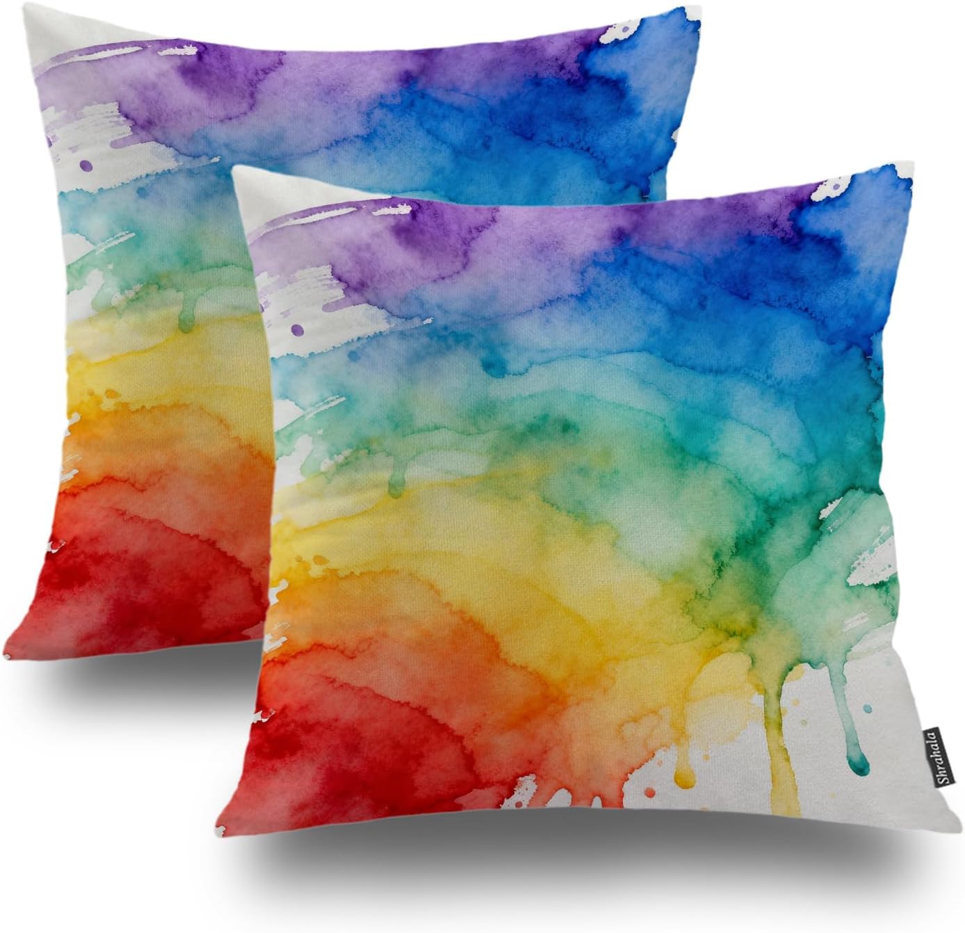 Shrahala Beige Mandala Chakra Outdoor Throw Pillow Cover, Mandala Square Indoor Pillows Water Resistant Linen for Bedroom Living Room Set of 2 (20 X 20 in)