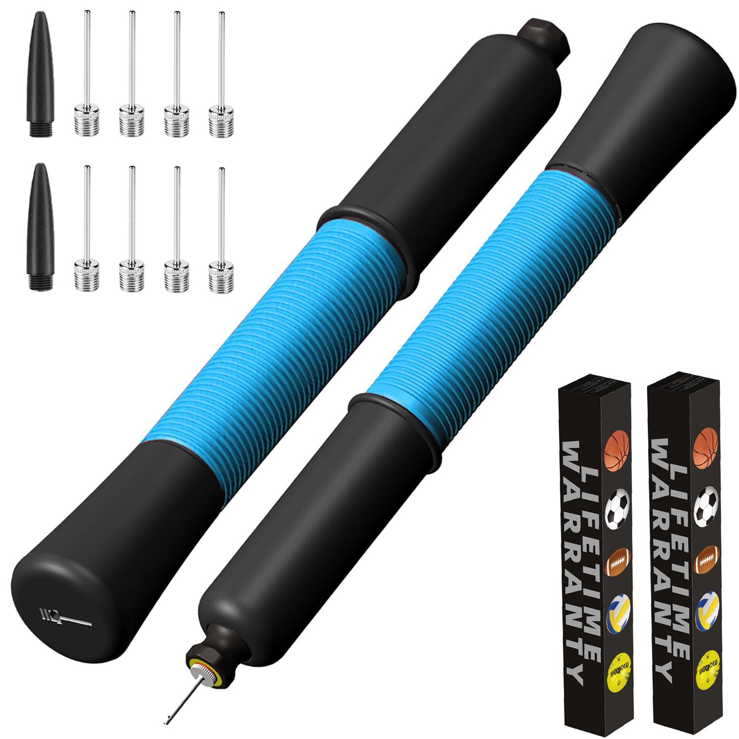 Ball Pump with Needle Storage, 5 Needles &amp; Extension Hose for Sports Balls