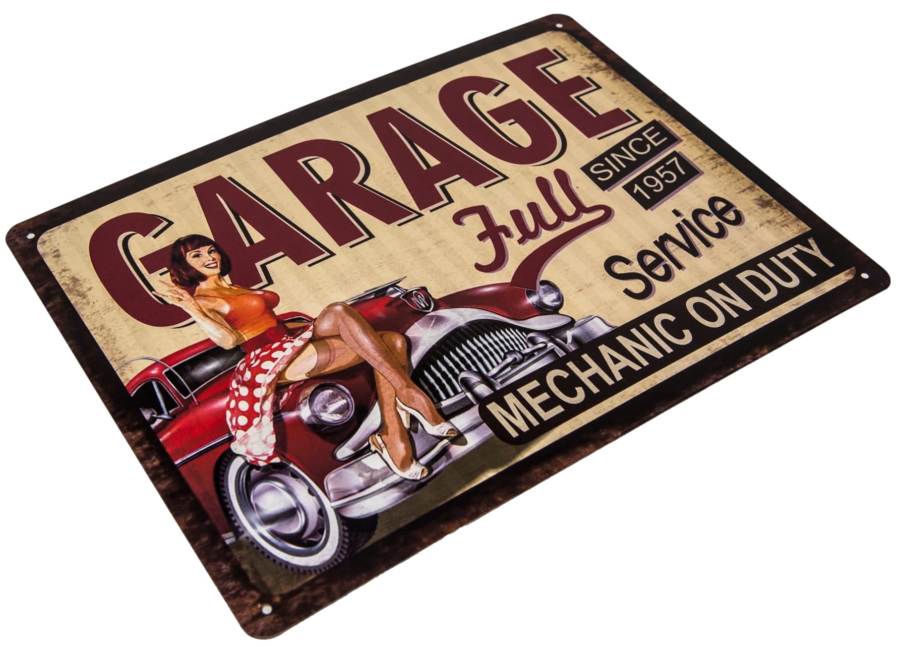 Hioni Full Service Car Wash Schild - Vintage Metall-Blechschild 20x30cm