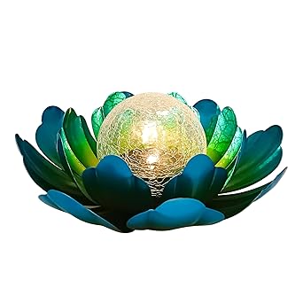Solar Flower Light Outdoor Christmas Decorative,Garden Solar Powered Lights,Yard Solar Glass Ball Light with Metal Petal for Tabletop Decor Birthday Gift for Her,Christmas Gifts for Women