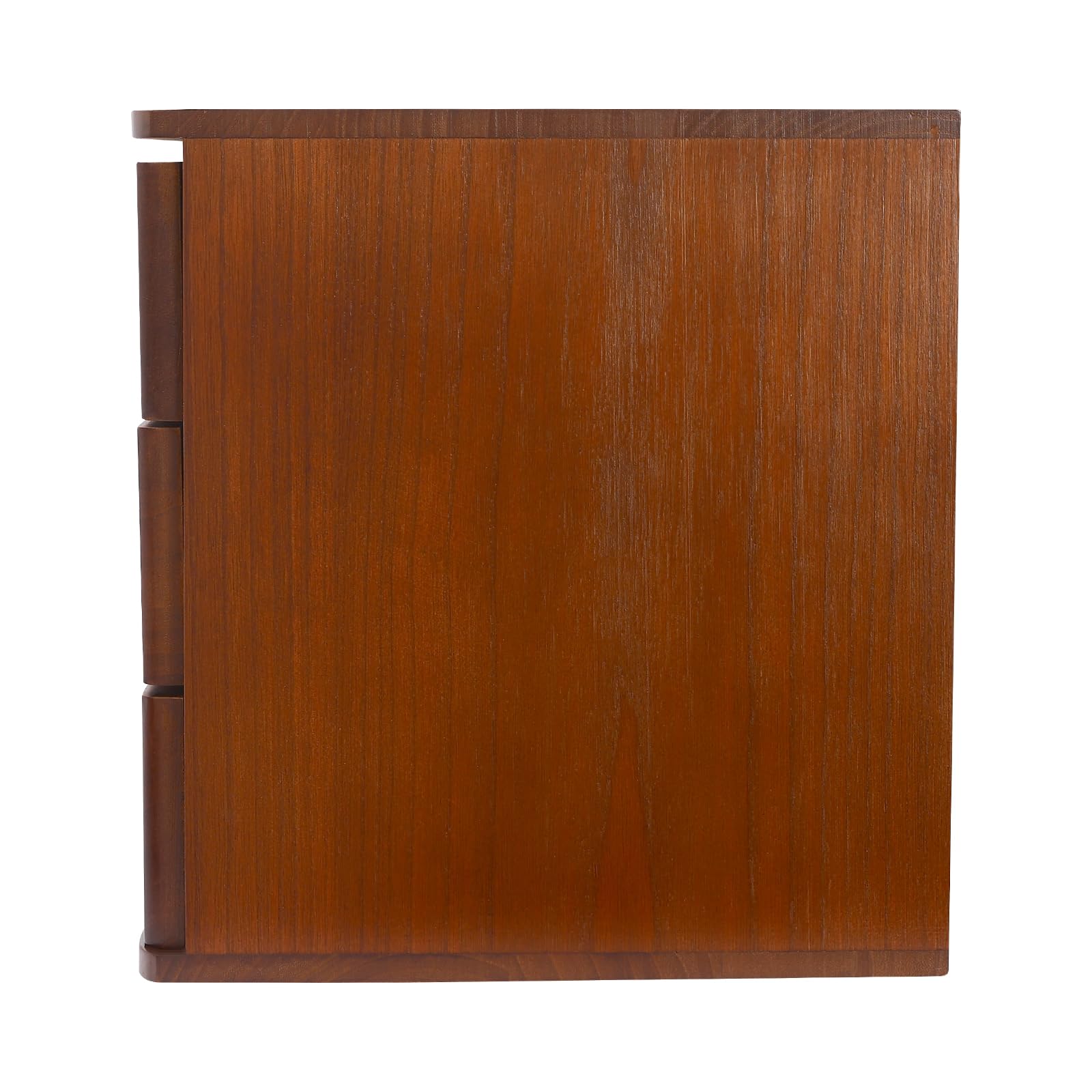 Scatola di archiviazione per desktop a 3 strati, con cassetto chiudibile, organizzatore per ufficio, studio, dresser file, organizer piatto per armadio, noce