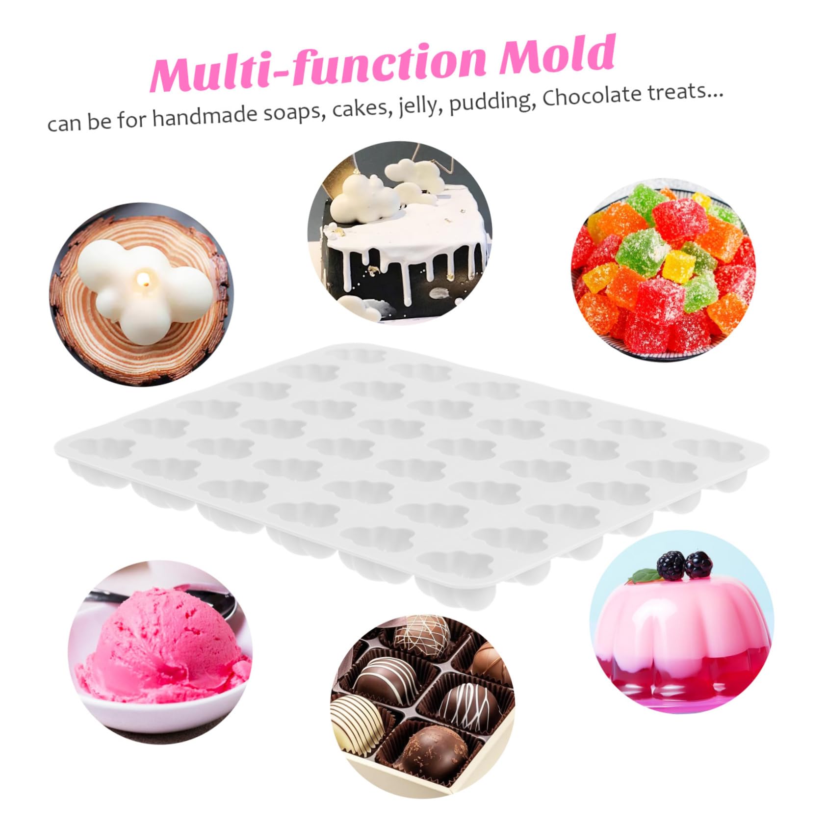 Abaodam 5pièces Moule Réutilisable Pour Bonbons Et Gelées Accessoire Multi-fonction Pour Gâteaux Et Pour Boulangeries Et Fêtes