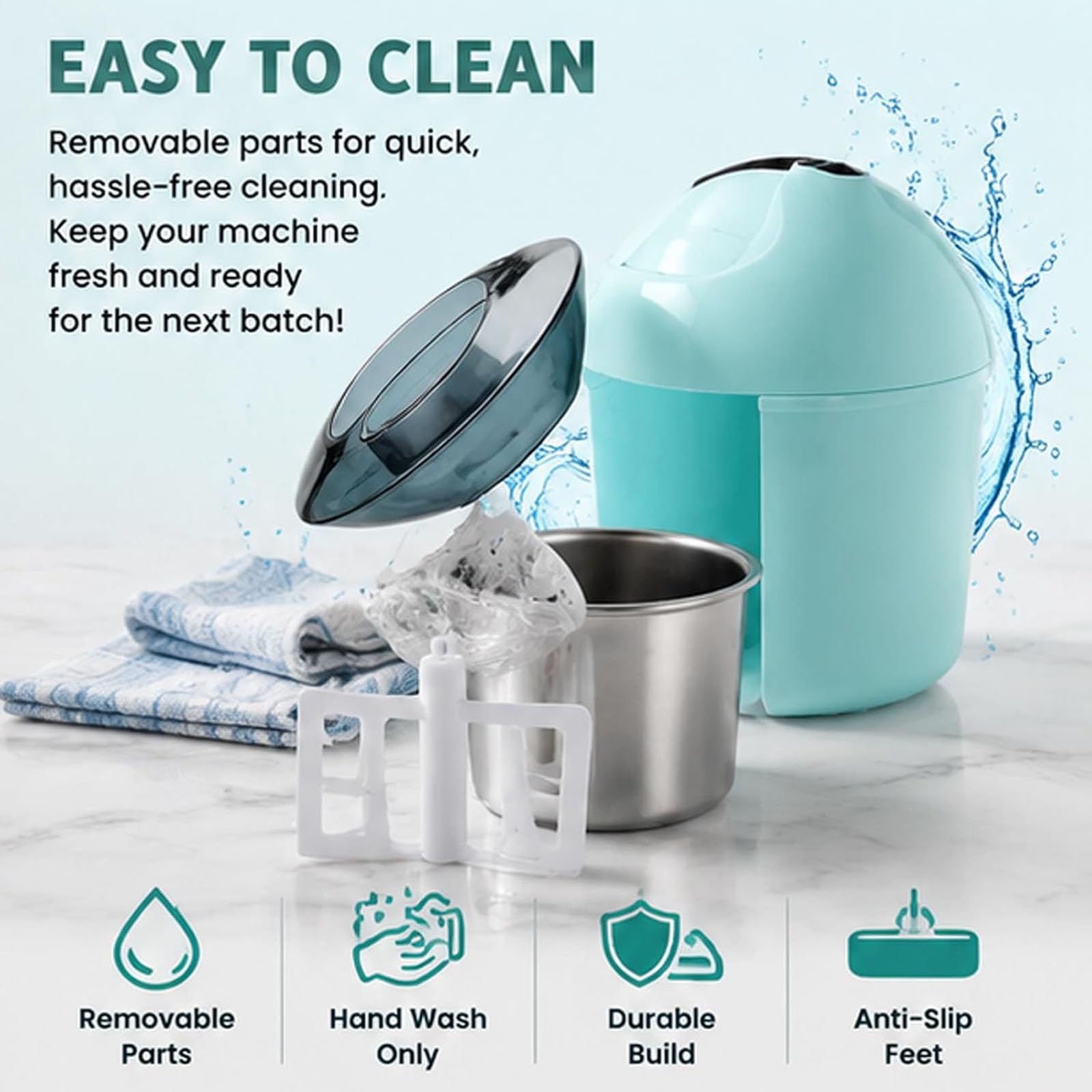 Piccola Gelatiera per Casa, Congelamento Rapido in 15 Minuti