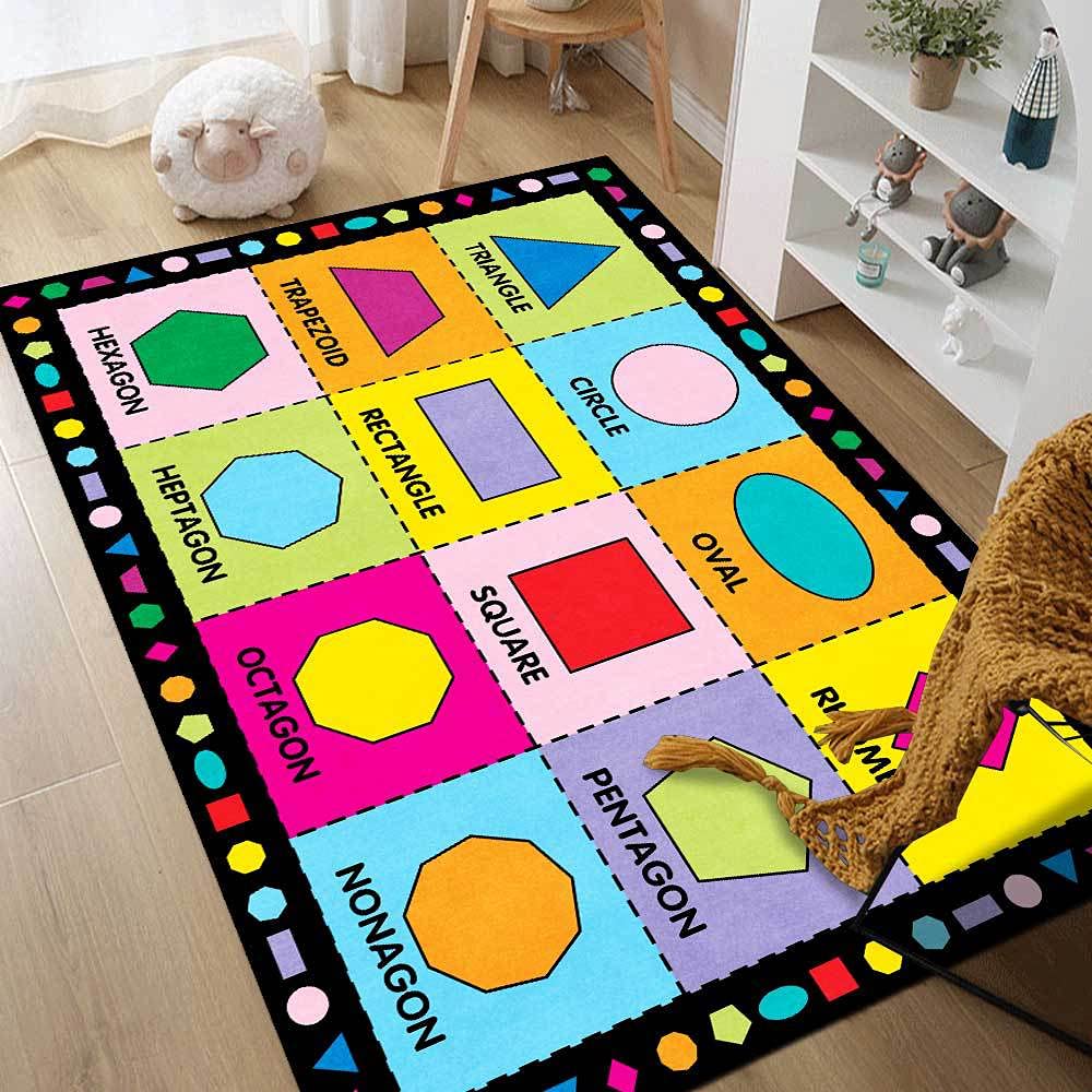 Tapis antidérapant bleu et doux pour une chambre à coucher cocooning