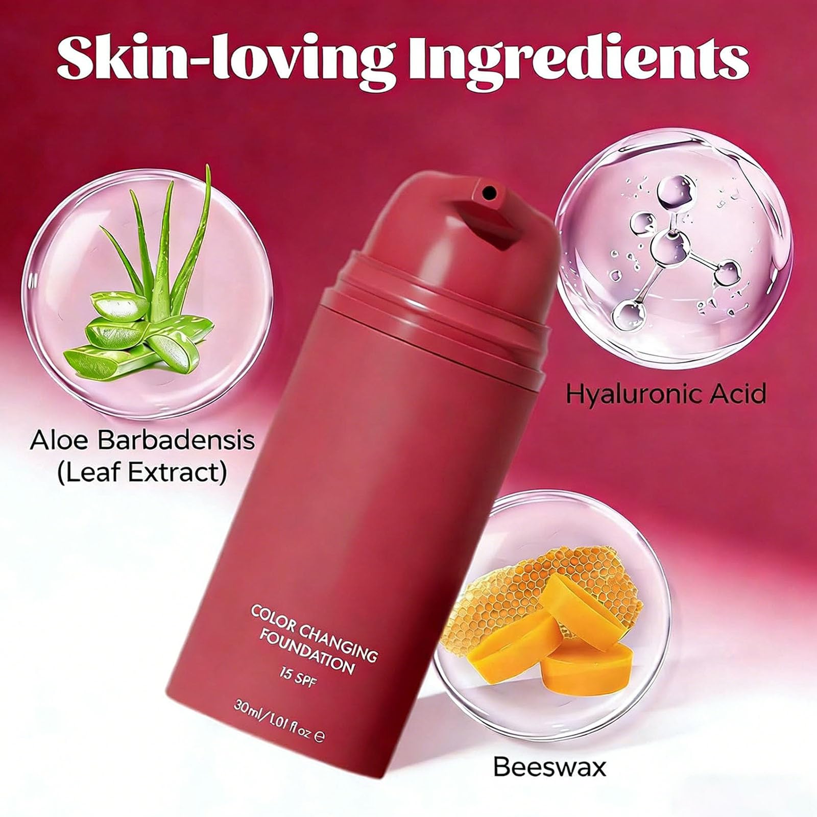 Korean style Color Changing Foundation, Full Coverage Long-Lasting Flawless Makeup for All Skin Types (1PCS) - 3