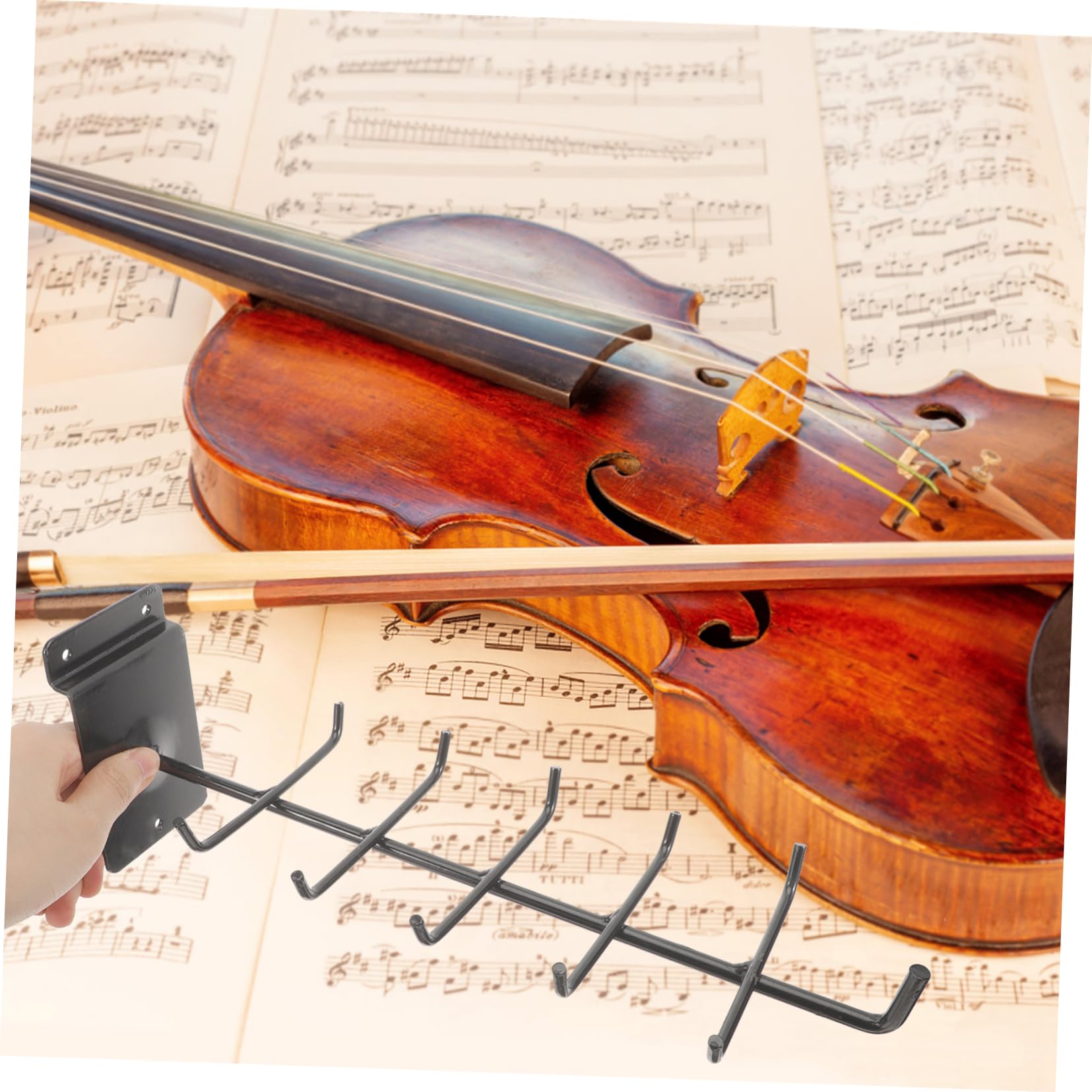 Yardwe Violin Bow Mount Hanger Erhu Bow Holder Sturdy Wall Rack for String Instruments Elegant Music Decor Functional Support