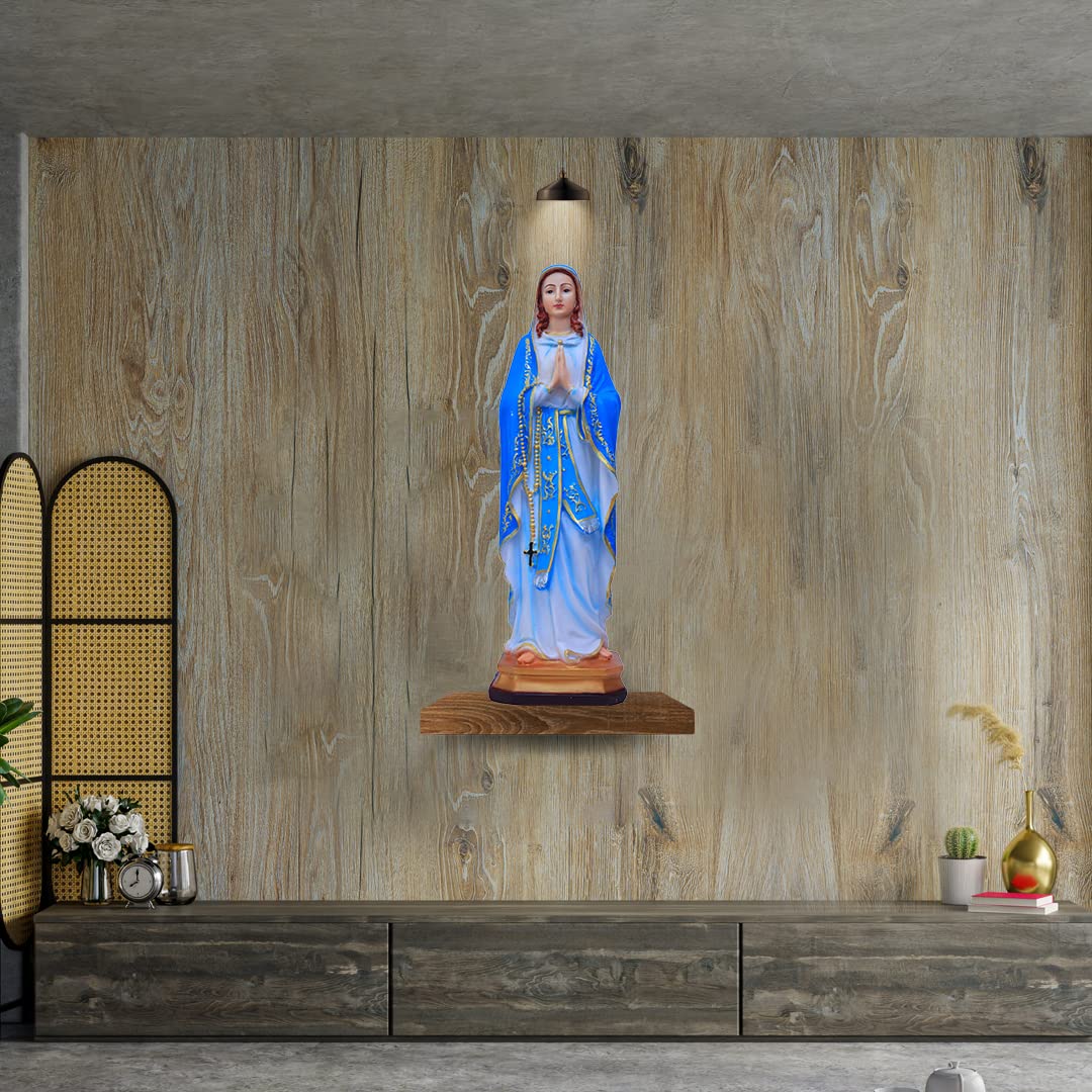 CARPENTA Mary Statue Handmade Polymarble Statue Mary Home Decor Decorative Showpiece 858M3, Multicolor, Height 45cm X Length 16cm