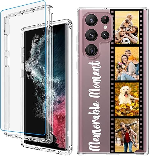 Funda de teléfono personalizada con múltiples imágenes para Samsung Galaxy S22 Ultra 5G, funda personalizada de collage de imágenes con protector de