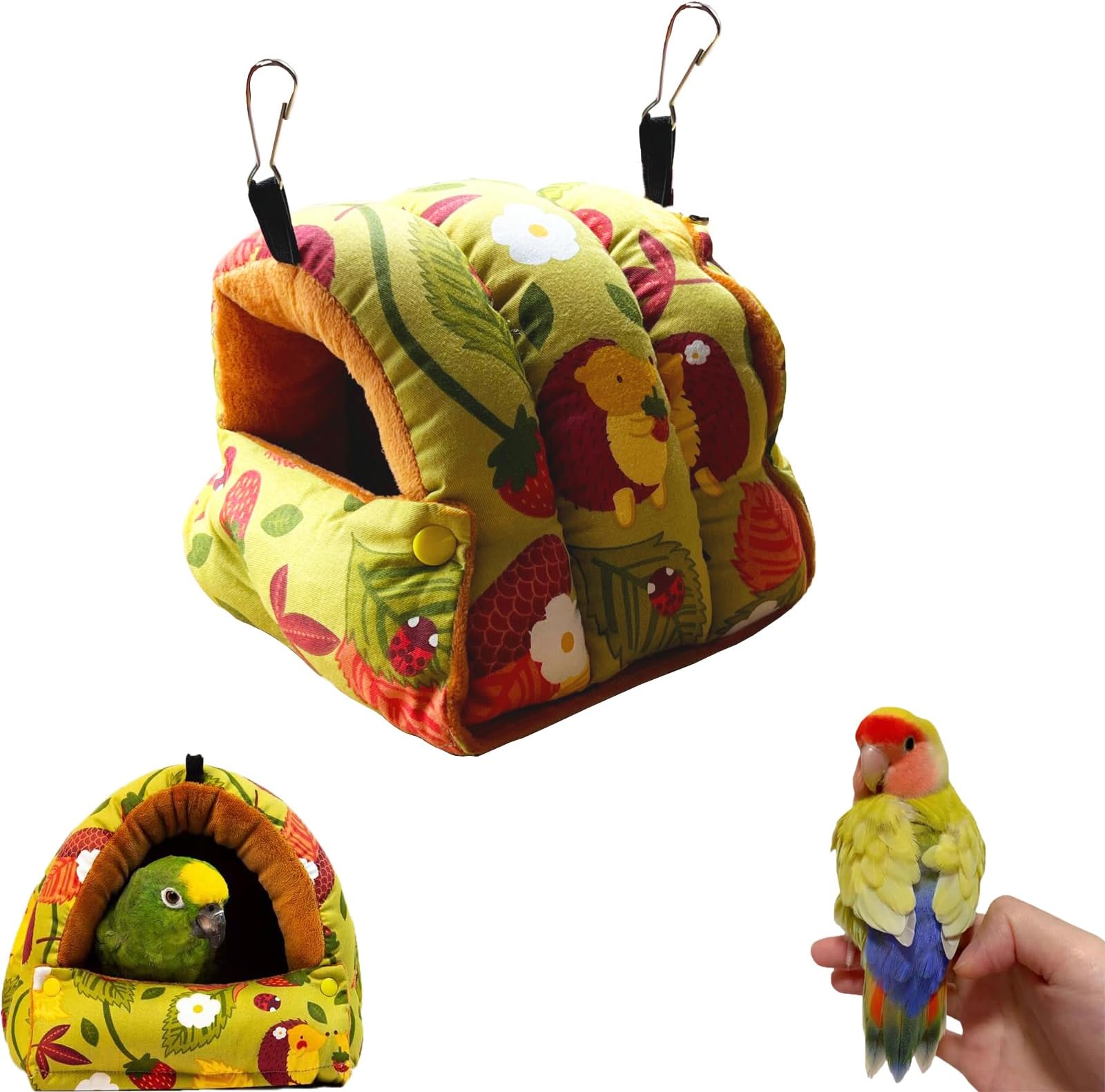 SCAKEET Samt Vogel Nest - Warmes Nisthaus Für Wellensittiche & Papageien