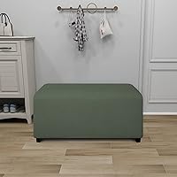 Vista 147 de PureFit Funda otomana rectangular de ajuste suave superelástica, para taburete de pies y muebles de almacenamiento plegables para sala de estar