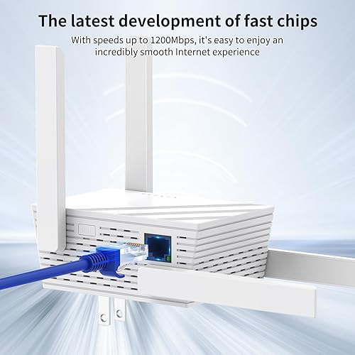 Miniatura 5 de Amplificador de señal WiFi 2025, repetidor WiFi de doble banda 5 GHz2.4 GHz, amplificador WiFi de 1200 Mbps con puerto Ethernet compatible con más
