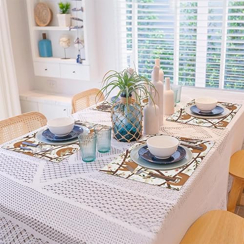 Miniatura 8 de Sloths Style Placemats Set of 4 Table Mats Washable Placemat Waterproof Place Mats for Party Home Dining Table Decor 18x12 in