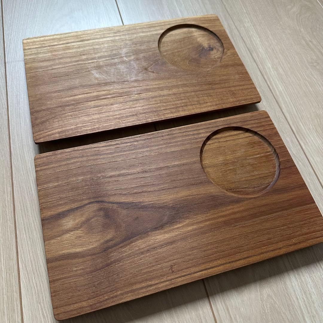 木製カフェプレート ウッドプレート 木製トレイ ランチプレート 2枚セット