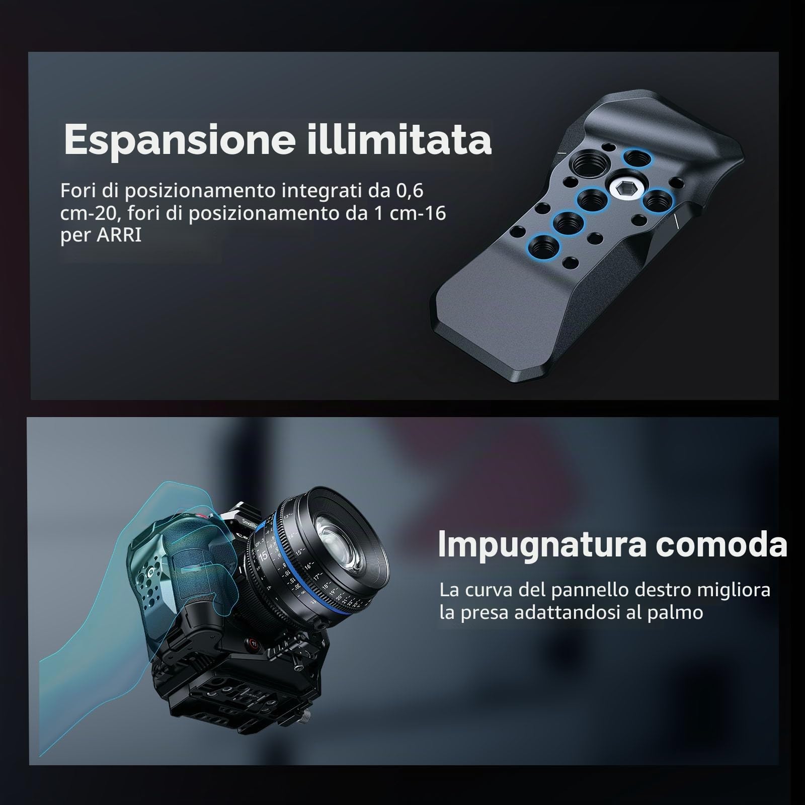 SMALLRIG Cage Kit per Canon C80, design modulare con piastra superiore, laterale e inferiore, guida Nato, supporto adattatore per obiettivo HDMI, gabbia video per fotocamera con accessori 5136