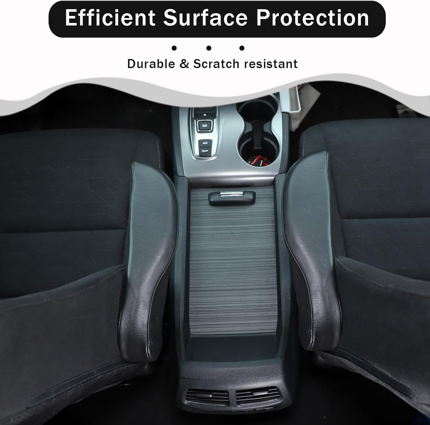 Car Seat Armrest Covers for Honda Pilot 2019-2022/ Ridgeline 2017-2023/ Passport 2019-2023, Black Leather Front Seat Armrest Protector with Velcro Design, 1 Pair