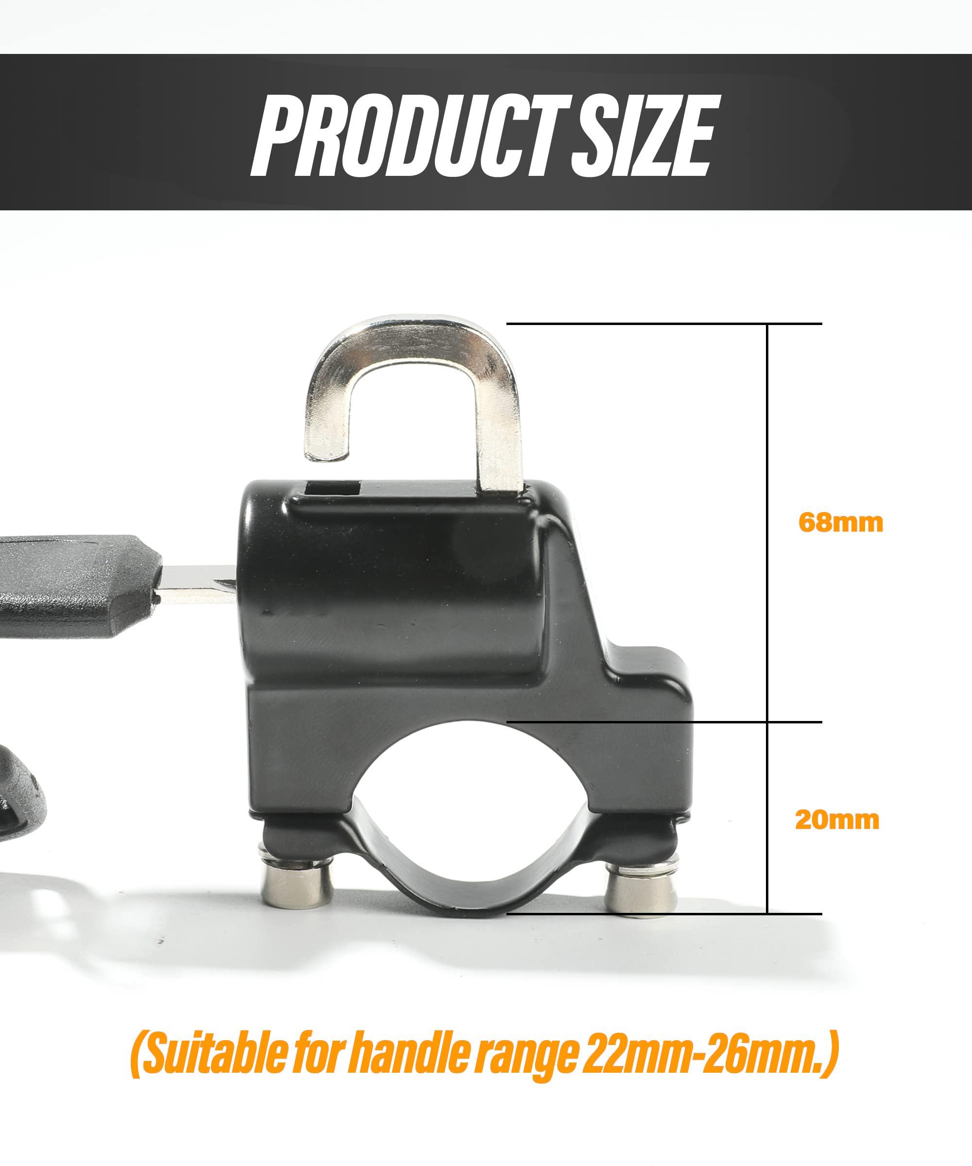 Unifizz Motorcycle Helmet Lock Anti-Theft, Universal Helmet Lock Cable Tamper-Proof Helmet Security Lock with 2 Keys