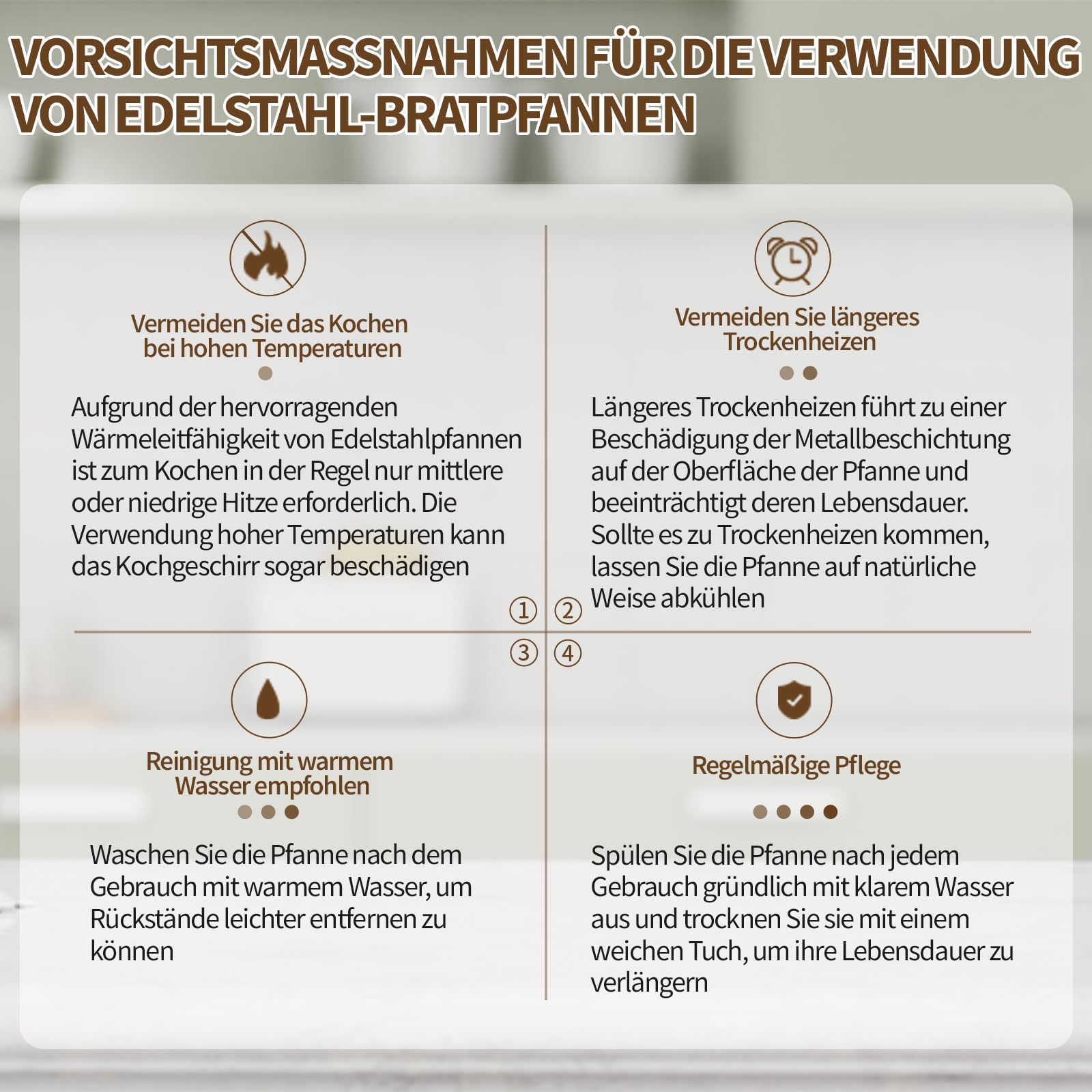 GOLDEN KEY Edelstahlpfanne Set 28 24 20 cm, Bratpfannen Edelstahl Induktion unbeschichtet, Edelstahl Pfanne ohne beschichtung,Stainless Steel Pan Set Für alle Herdarten Ofenfest Spülmaschinenfest