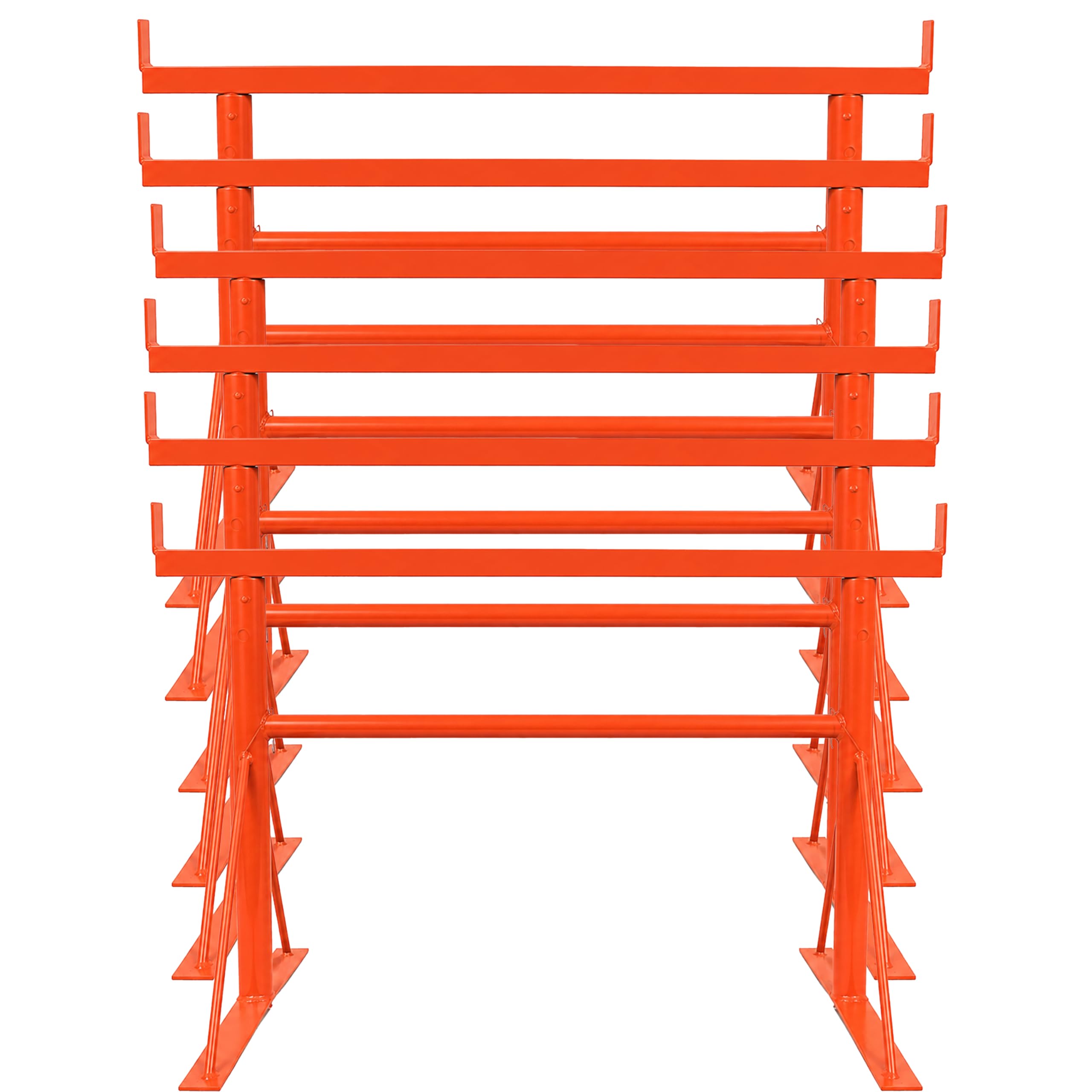 6X Size.1 Adjustable Steel Trestle Stands 0.58m-0.81m, Heavy Duty Folding Sawhorse Workbench Support Frame for Woodworking Construction Garage