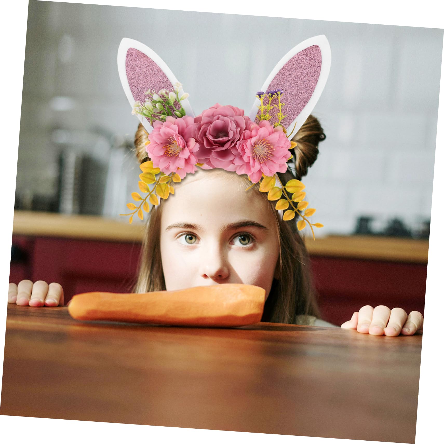 Healeved Serre-tête Lapin De Pâques Avec Oreilles Et Fleurs Bandeau Pour Adulte Et Fille Accessoire De Coiffure Pour Carnaval Et Fête
