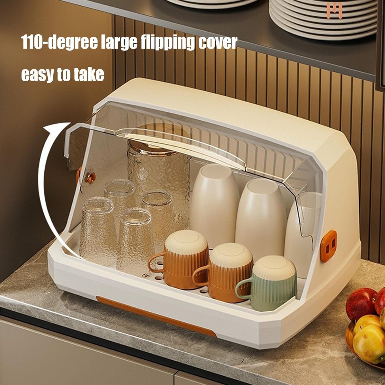 セリアのボトル乾燥スタンドで乾燥がスムーズに！ カップ収納ボックス - ボトルオーガナイザー | ボトル乾燥ラック | 取り外し可能な排水トレイ 多目的 四角いボックス 透明な蓋付