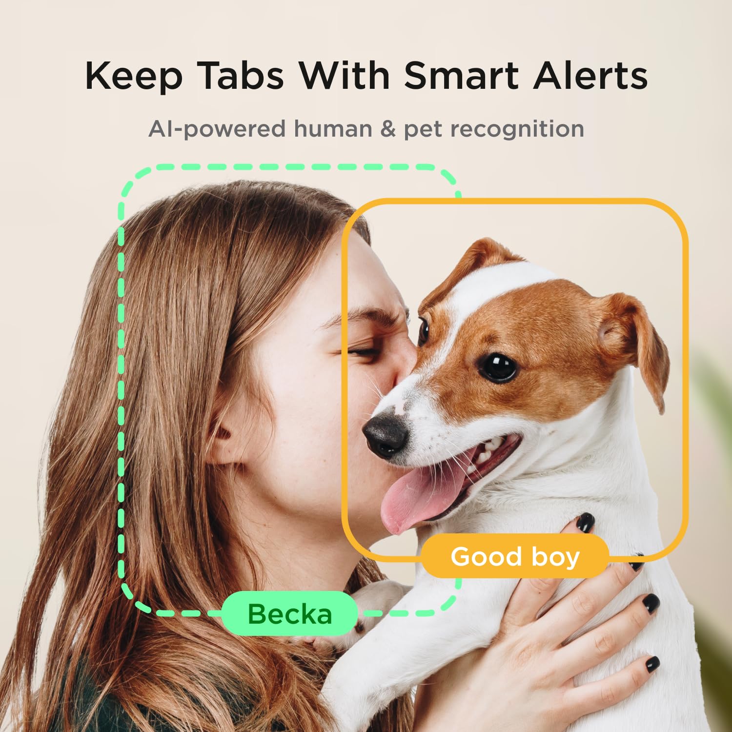 Petcube Cam - Telecamera di sicurezza Wi-Fi per animali domestici con app per telefono, monitor per animali domestici con audio e video a 2 vie, visione notturna, video HD 1080p e avvisi intelligenti