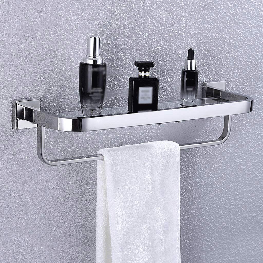 Mensole per Il Bagno， mensola in Vetro per Il Bagno in Acciaio Inossidabile SUS304 con Barra portasciugamani e Barra， Finitura Spazzolata， Resistente alla，