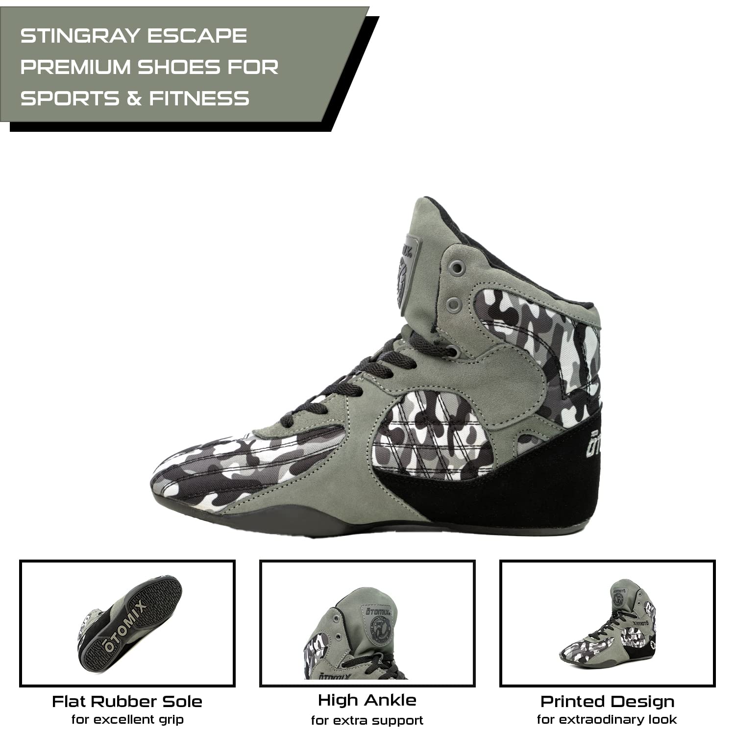 Otomix Stingray Escape – Bodybuilding-Schuhe, Gewichtheberschuhe für Männer und Frauen, maximale Traktion, langlebig und leicht, Bequeme Fitnessstiefel für MMA, Wrestling, Boxen