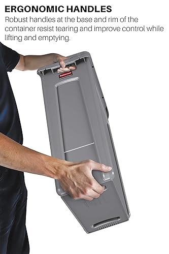 Miniatura 4 de Rubbermaid Commercial Products Slim Jim - Basurero rectangular de plástico para basura con canales de ventilación, 23gal, color beige (FG354060BEIG)