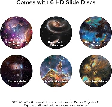 YUNRAY Realistic Discs, 6 Piece Ultra Clear 5K Projection Slides for Home Planetarium, Ultra HD Slides for Galaxy Projector Pro, Projector Not Included (Nebula 3)