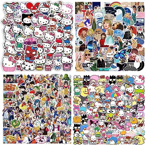 Cute Kawaii Anime Cartoon Stickers, Waterproof Vinyl Japanese Sticker, Decal for Laptop, Water Bottle, Phones, Guitars, Gifts for Kids Children Teens Girls Adults