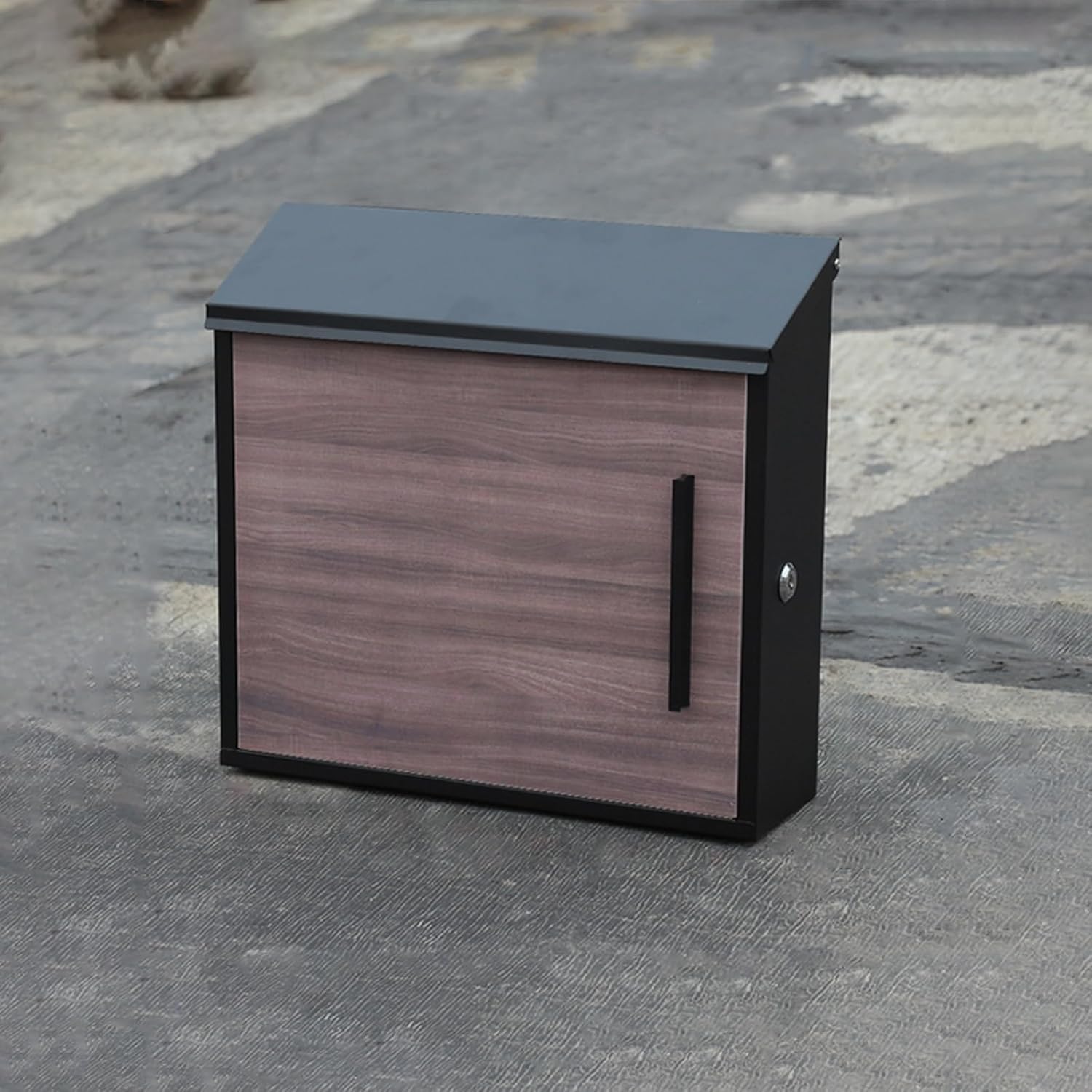 Mailboxes for Outside Wall Mount, Mailbox with Lock, Vintage Locking Mailbox, Weatherproof Mailbox, Large Capacity Mail Box, Wood Grain Finish Mailbox