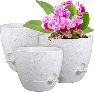 12 No Patio Backyard Ideas for Simple Affordable Outdoor Use 65 12/10/9 inch Large Self Watering Pots, Plant Pots with Mesh Drainage Hol...