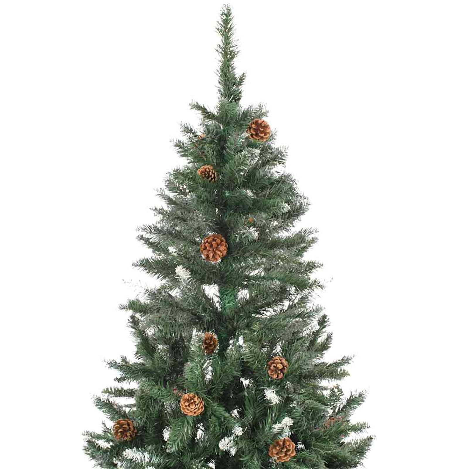 Tidyard Albero di Natale Preilluminato 210 cm con Palline e Glitter, Realistico, Leggero, Resistente per Decorazioni Natalizie