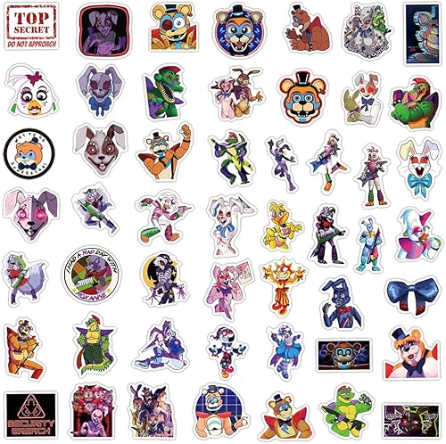 Miniatura 3 de 50 calcomanías geniales de juegos para niños, calcomanías FNAF de juegos de dibujos animados para vinilo impermeable, laptop, botella de agua,
