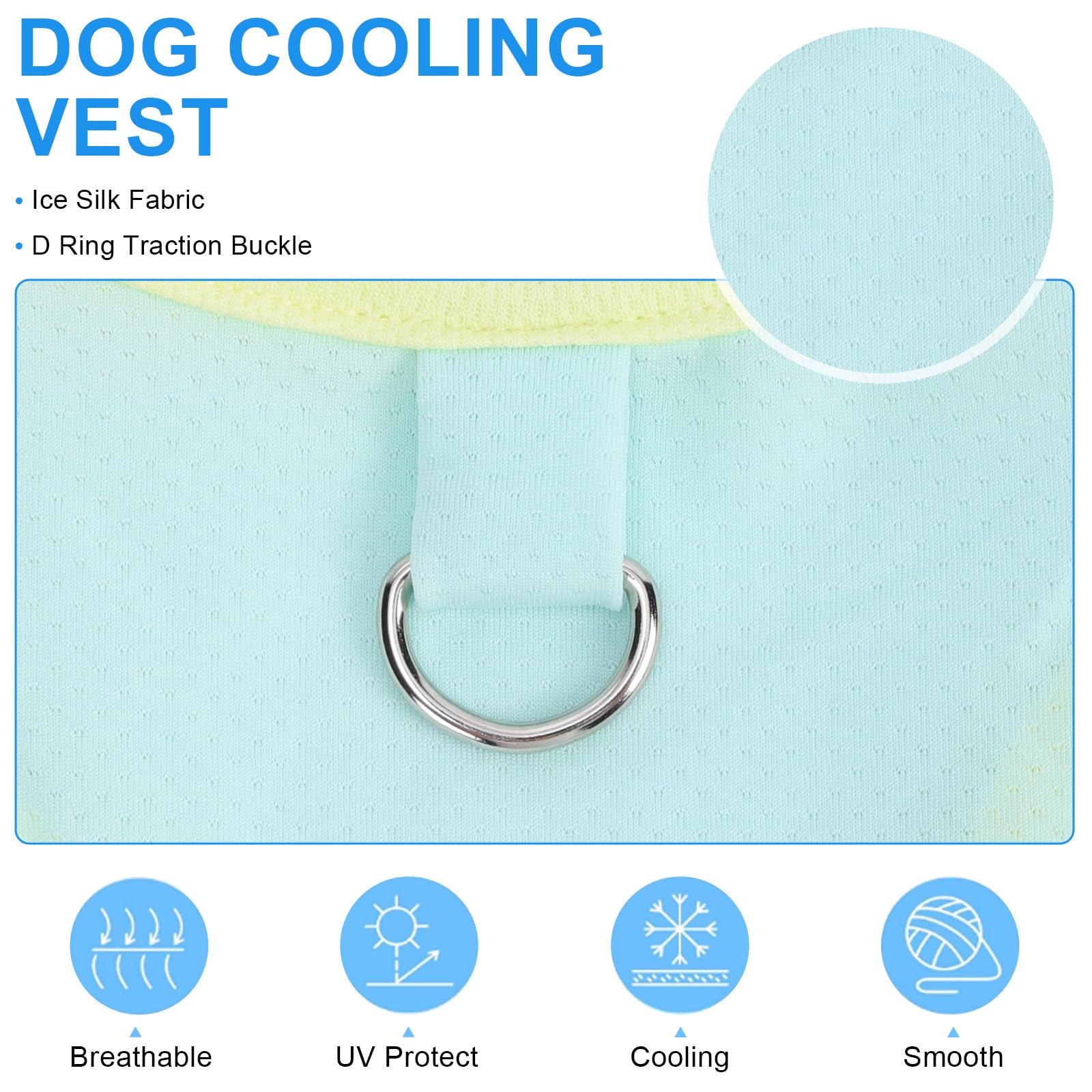 Risipu Dog Cooling Vest Premium Breathable Ice Silk Summer Clothes for Dogs Cats Quick Dry Puppy T-Shirt - Image 3