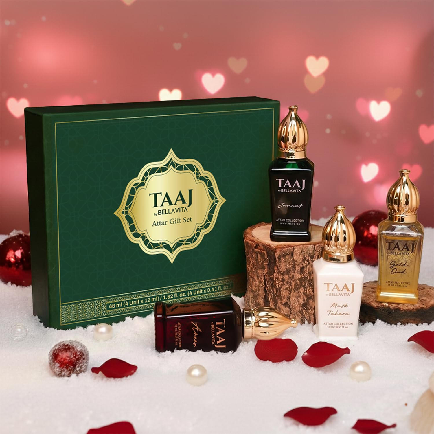 BELLAVITA Luxury Taaj Attar | Long Lasting Unisex Gift Set for Man and Woman 4x12ml | Caramel, Lemon, Cinnamon, and Musk | Non-Alcoholic Roll On | Oud, Floral, Musk | Attar for Men and Women - Image 2