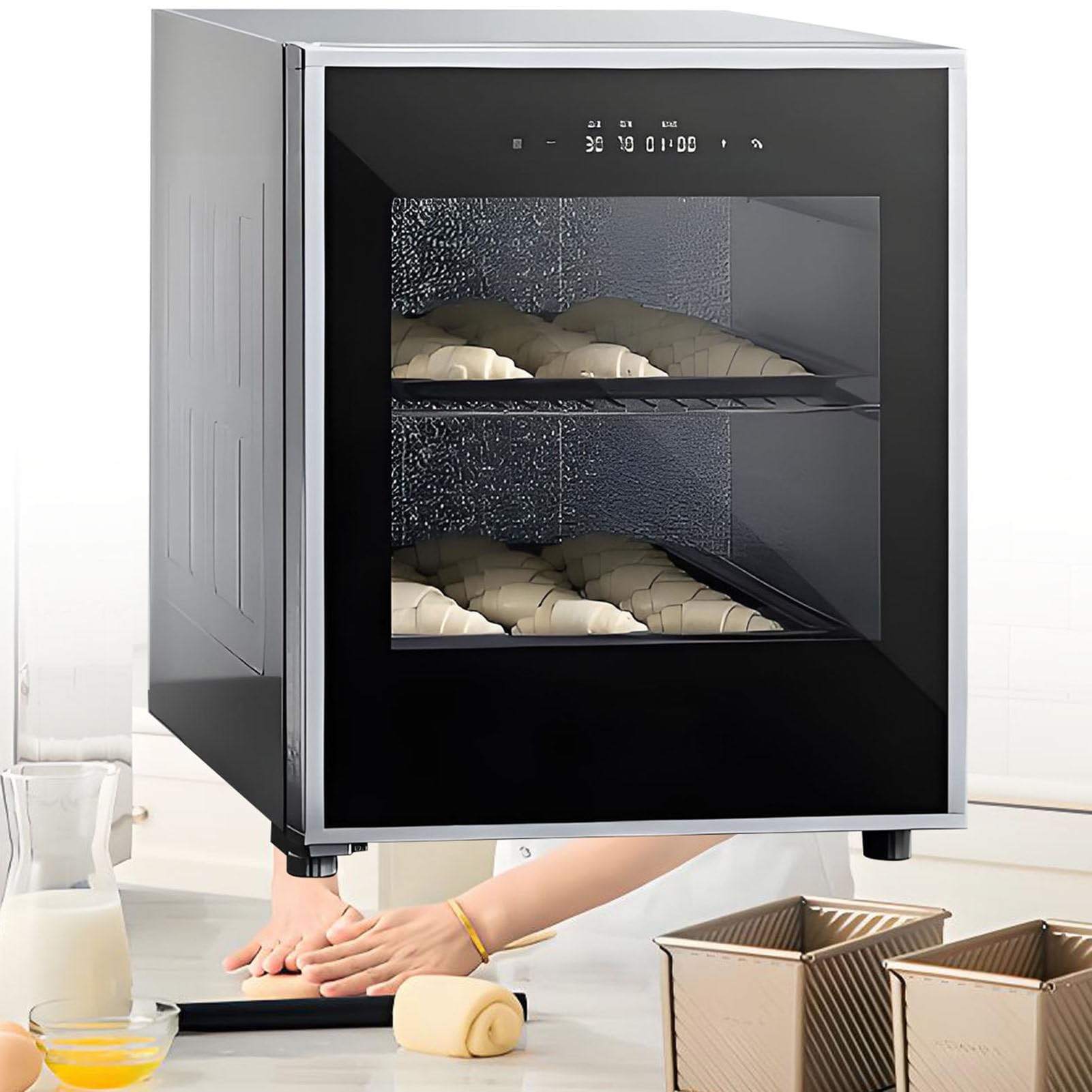 Caja de prueba de gran capacidad para hornear en casa, control de temperatura y humedad ajustable, ideal para fermentación de masa en condiciones secas y bajas temperaturas