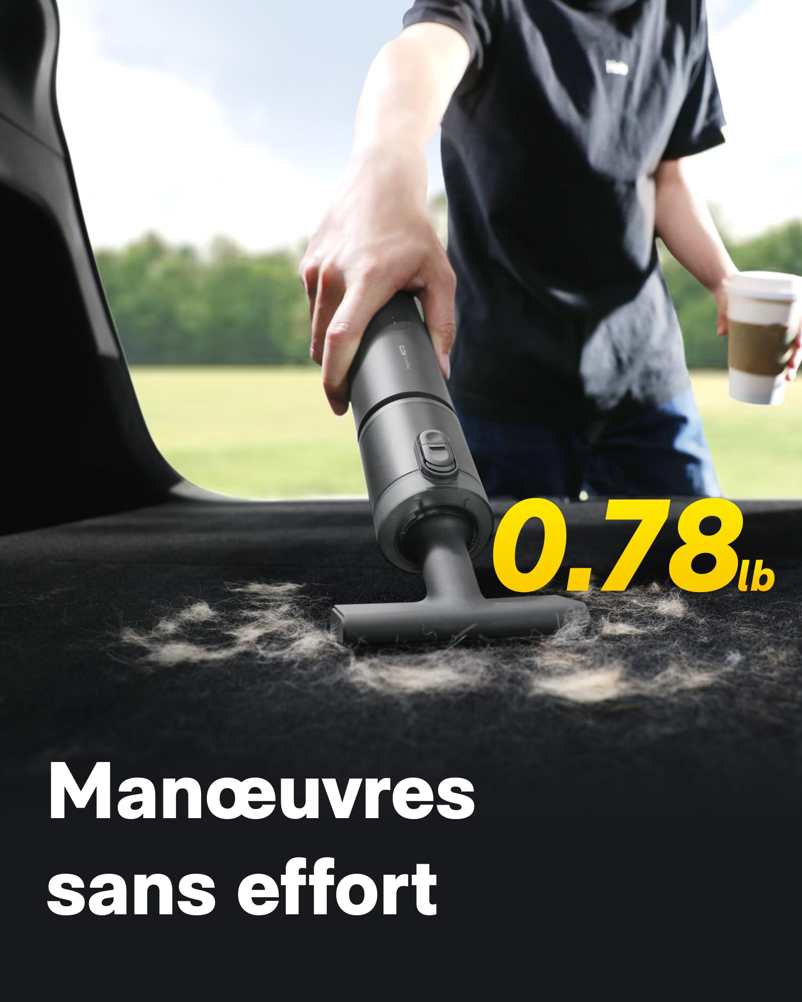 HOTO Aspirateur Voiture Puissant sans Fil, Aspirateur à Main 4 en 1 | Mini Aspirateur Sans Fil 20 000 Pa, Souffleur à Air Comprimé Électrique, Aspirateur de Voiture pour Bureau, Clavier, Maison