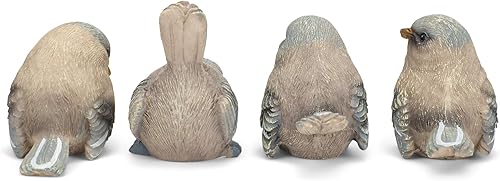 Miniatura 5 de Raz Soft Blue Textured Bird - Juego de 4 figuras decorativas de mesa de resina de 2 x 2.5 pulgadas
