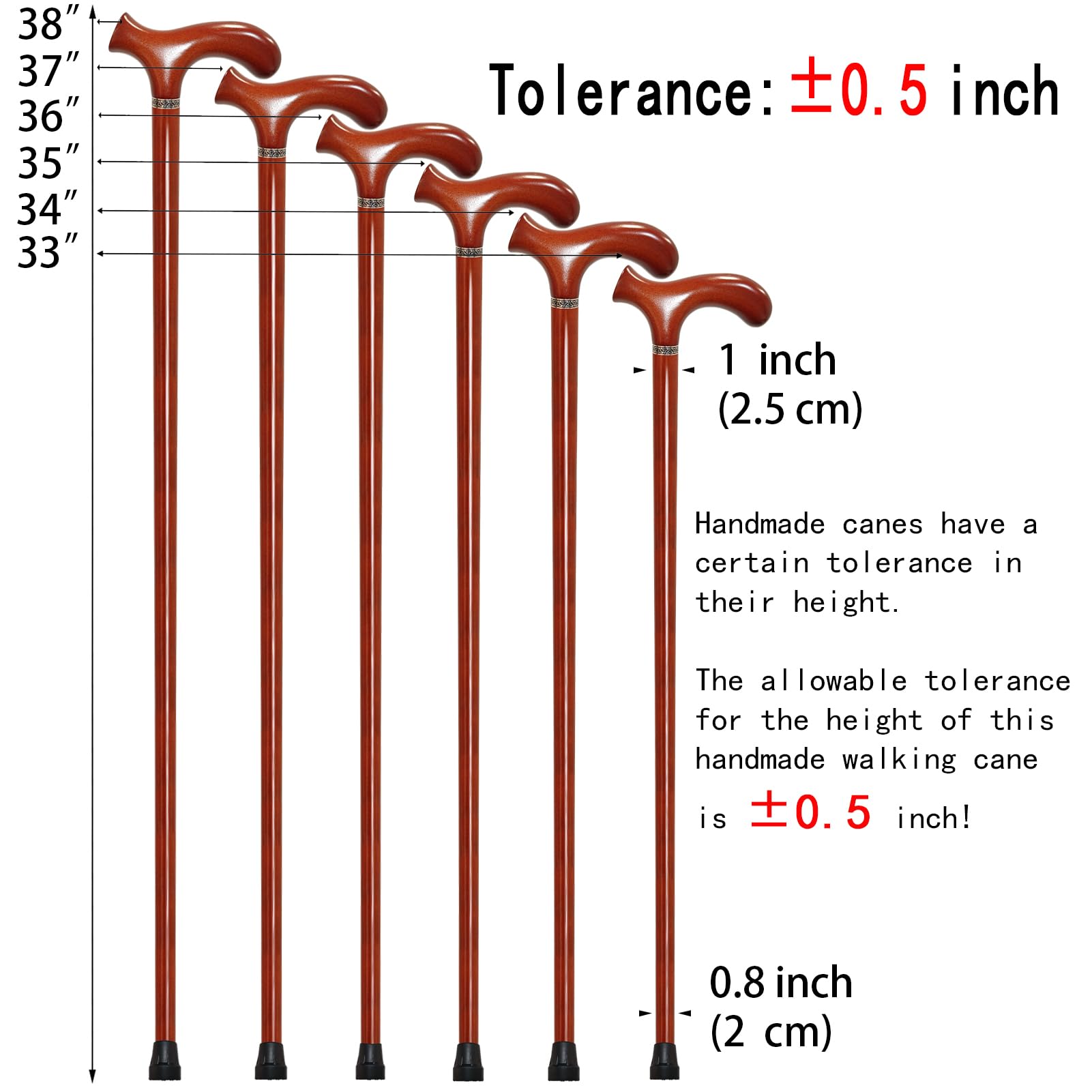 Walking Stick with 4 Height - Handmade Wooden Walking Sticks for Men & Women, Ergonomic Gents Derby Wood Sticks Cool -Stylish Gents Wooden Walking Cane