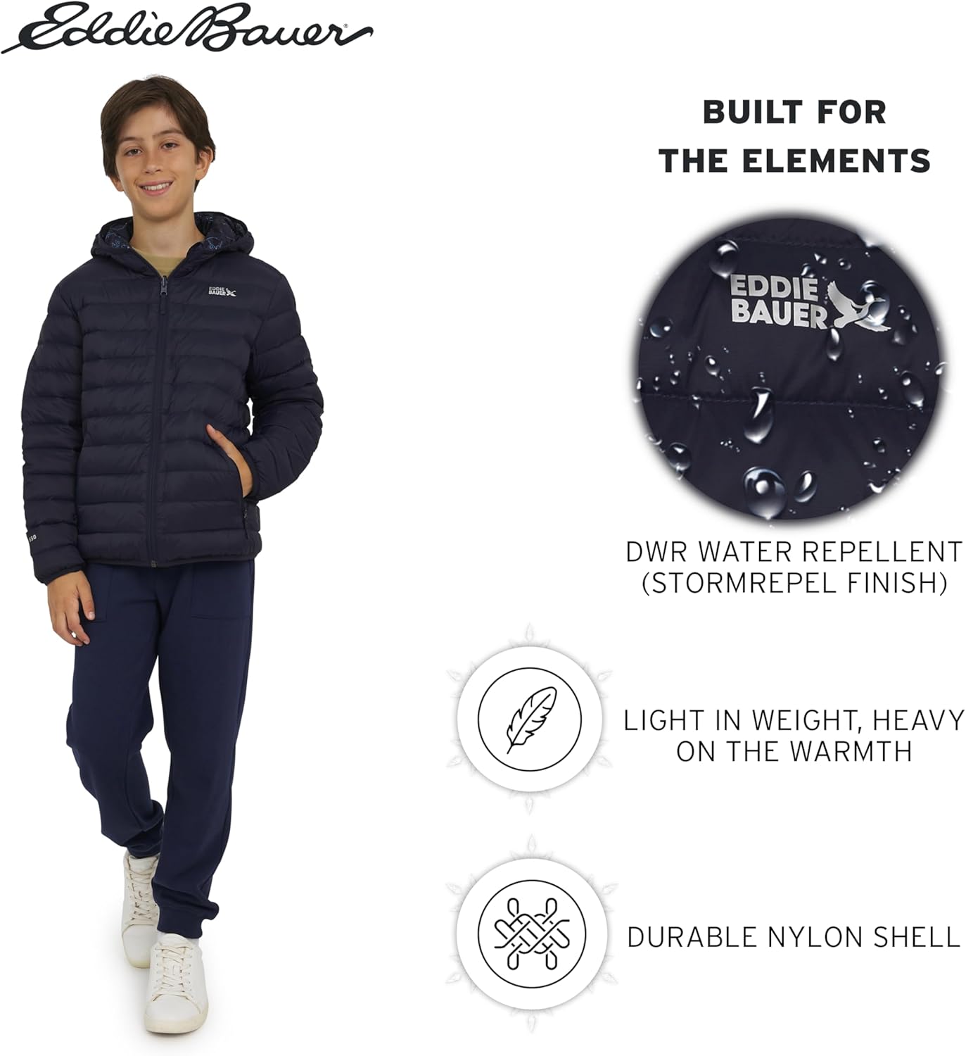 Eddie Bauer Boys' CirrusLite Reversible Lightweight Down Puffer Jacket - Image 5