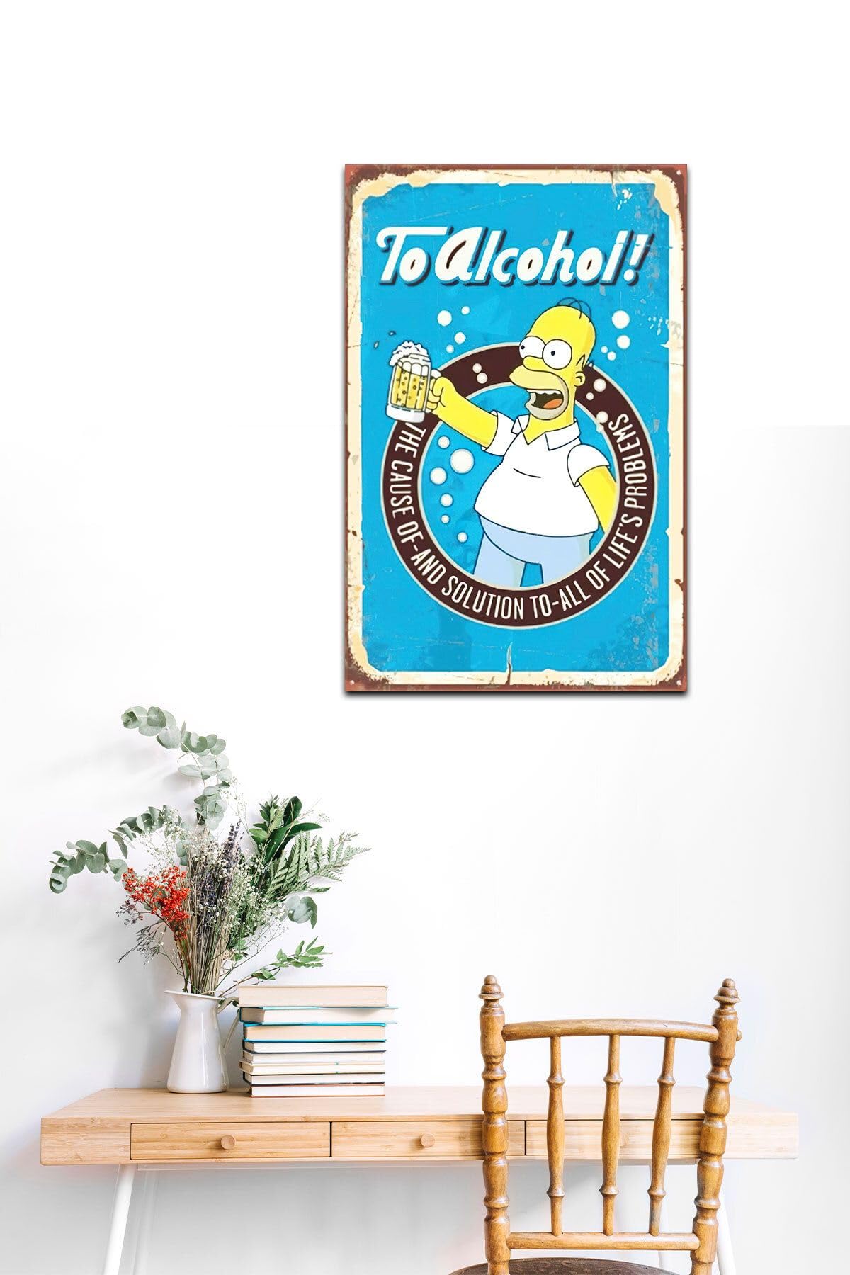 Dekolia Kuşe Kağıt Duvar Posteri Simpsonlar Retro Vintage Drtr0039